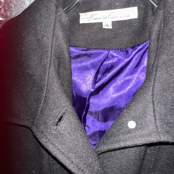 KENNETH Cole New York Recycled Wool Button Up Belted Fully Lined Pea Coat - Picture 9 of 15